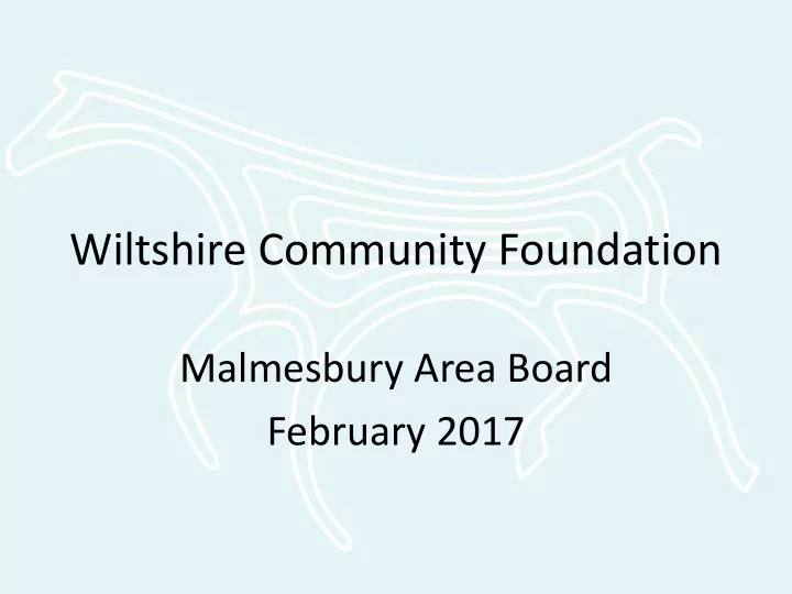 wiltshire community foundation