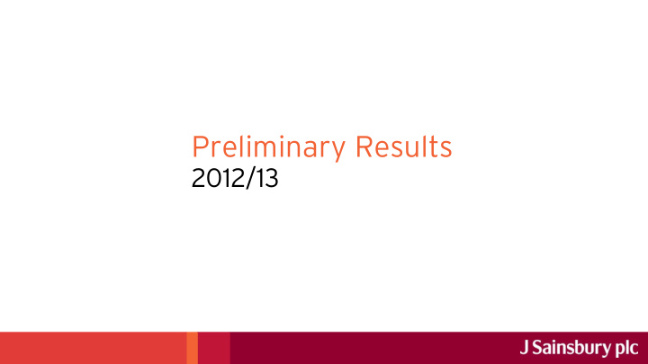 preliminary results