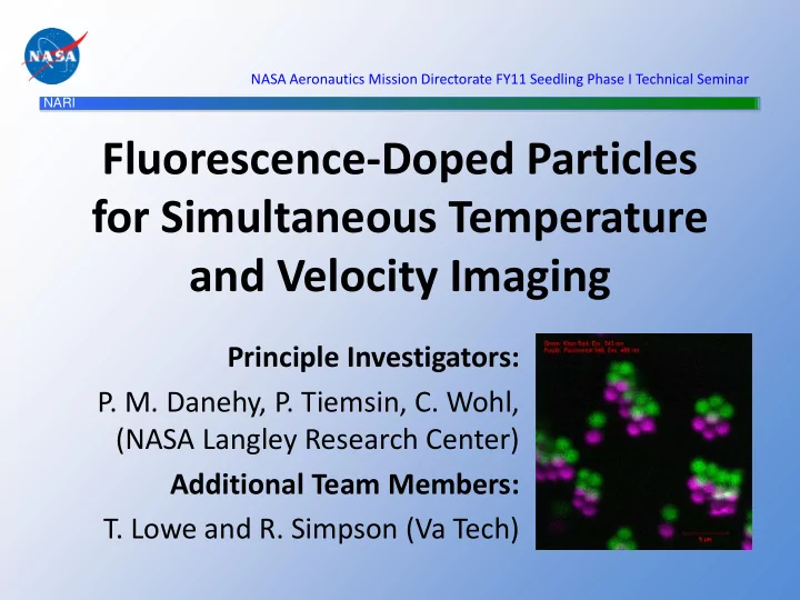 fluorescence doped particles for simultaneous temperature