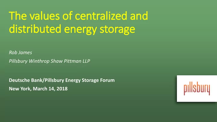 the v values of of centralized a and distributed energy y