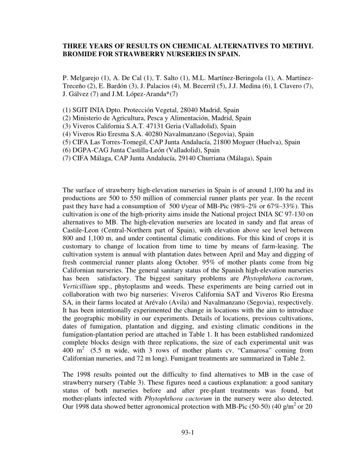 three years of results on chemical alternatives to methyl