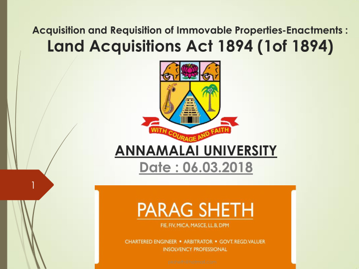land acquisitions act 1894 1of 1894