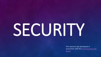 SECURITY  This resource was developed in  association with the Rethinking Security  Group