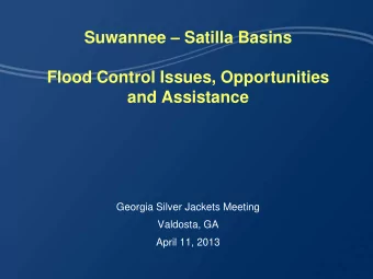 Suwannee  Satilla Basins  Flood Control Issues, Opportunities  and Assistance  Georgia Silver