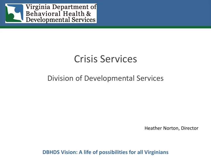 crisis services