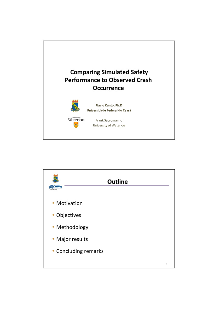 comparing simulated safety performance to observed crash