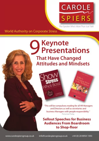 9  Keynote  Presentations  That Have Changed  Attitudes and Mindsets  This will be compulsory