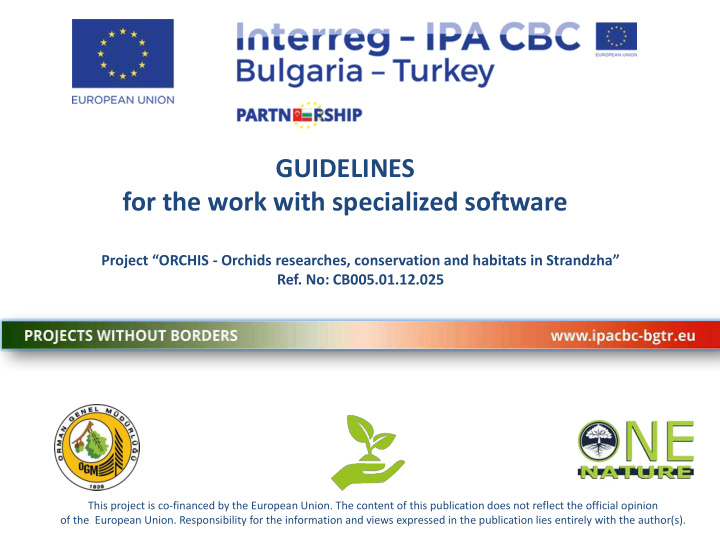 guidelines for the work with specialized software