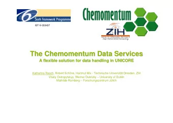 The Chemomentum  Chemomentum Data Services  Data Services  The  A flexible solution for data