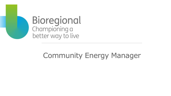 community energy manager an online tool what does it do