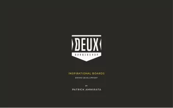 INSPIRATIONAL BOARDS  BRAND DEVELOPMENT  BY  PATRICK AMMIRATA  INTRO  [ INDEX ]  OUR TARGET