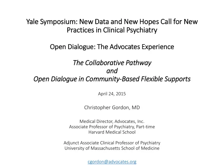 yale sym ymposi sium new data and new hopes call ll for