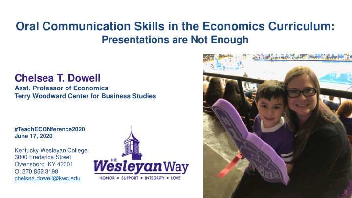 oral communication skills in the economics curriculum