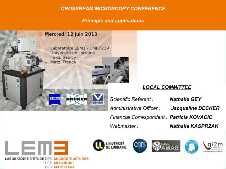 crossbeam microcopy conference principle and applications
