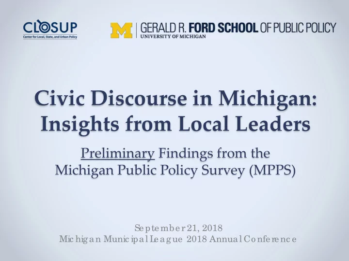 civic discourse in michigan