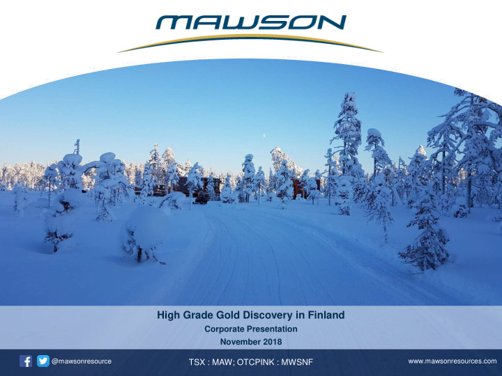 high grade gold discovery in finland