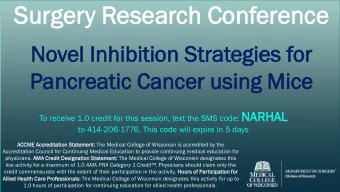 Surge  gery  y Resear  search  ch Con  Conference  Novel  el Inhib  ibit  itio  ion Strat  ategie