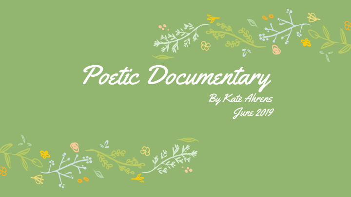 poetic documentary