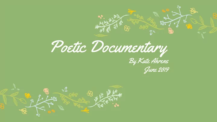 poetic documentary