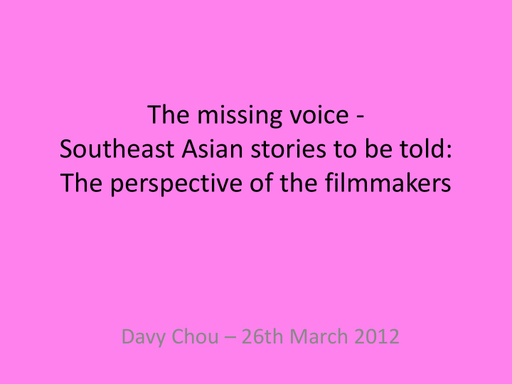 southeast asian stories to be told