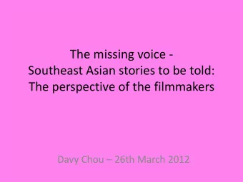Southeast Asian stories to be told:  The perspective of the filmmakers Davy Chou  26th March