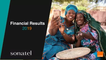 Financial Results  2019  DISCLAIMER  This presentation contains information which may be deemed as