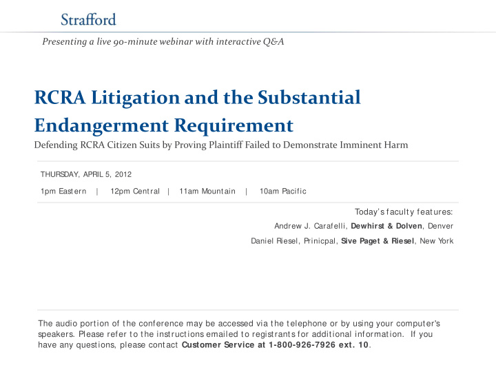 rcra litigation and the substantial endangerment