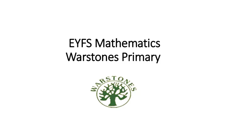 warstones primary ry why is maths so important