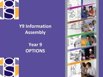 Year 9  OPTIONS  Miss Everitt  Deputy Headteacher CORE  All students will study:  Maths  English