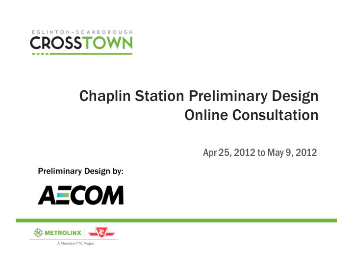 chaplin station preliminary design online consultation