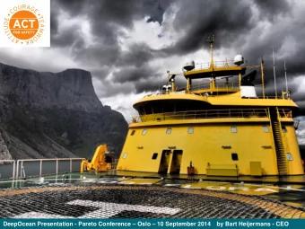 DeepOcean  July 2014 DeepOcean Presentation - Pareto Conference  Oslo  10 September 2014  by