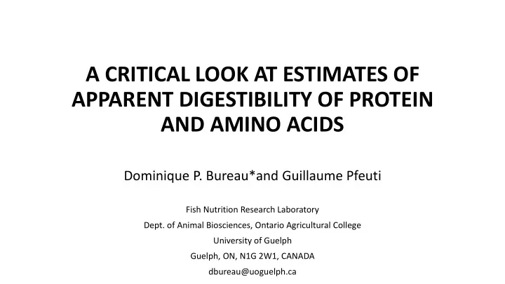 a critical look at estimates of