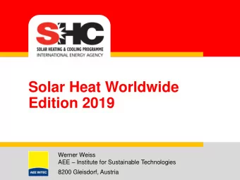 Edition 2019  Werner Weiss AEE  Institute for Sustainable Technologies  8200 Gleisdorf, Austria