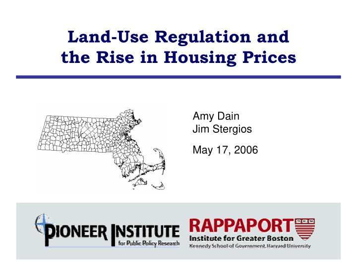 land use regulation and the rise in housing prices