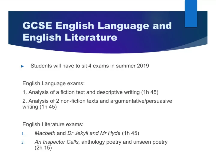 gcse english language and english literature