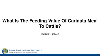 What Is The Feeding Value Of Carinata Meal  To Cattle?  Derek Brake  Importance Of Discovering