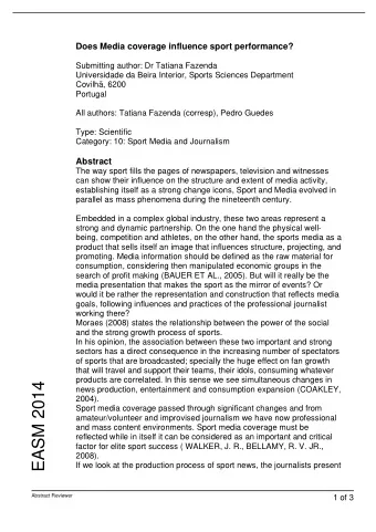 EASM 2014  news production, entertainment and consumption expansion (COAKLEY,  2004).  Sport