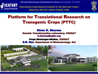 Producing Transgenic Plants  Efficient tissue culture system  for regenerating shoots    I