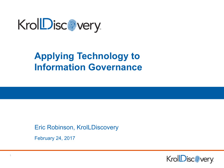 applying technology to information governance