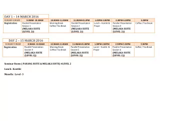 PARALLEL PRESENTATION SESSION 1 DAY 1  ( 9.00AM-10.30AM )  ICASIC 2016 ROOM  MELAKA SUITE
