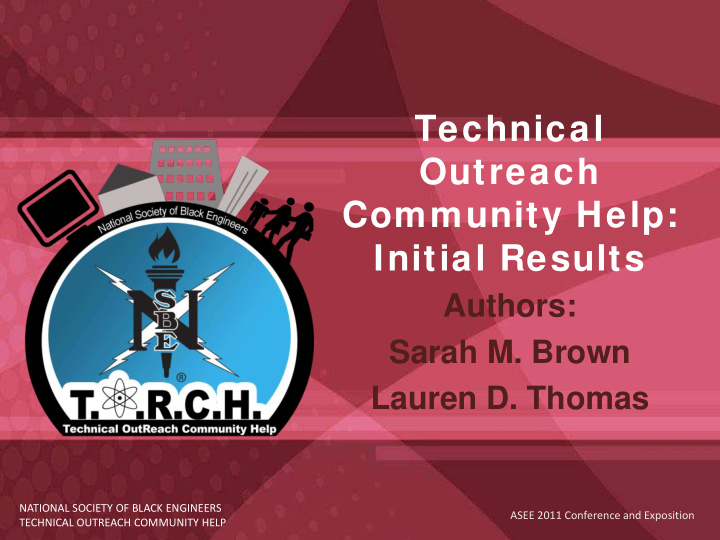 technical outreach community help initial results