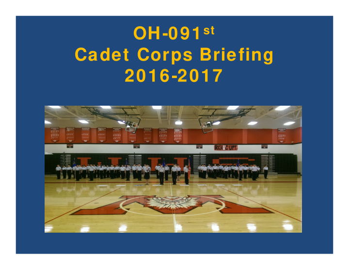 cadet corps briefing 2016 2017 introduction