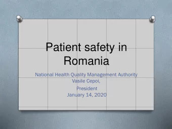 Romania  National Health Quality Management Authority  Vasile Cepoi,  President  January 14, 2020