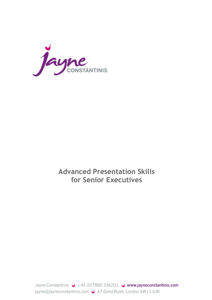 advanced presentation skills for senior executives