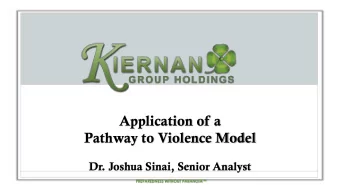 Pathway to Violence Model  Dr. Joshua Sinai, Senior Analyst  PREPAREDNESS WITHOUT PARANOIA