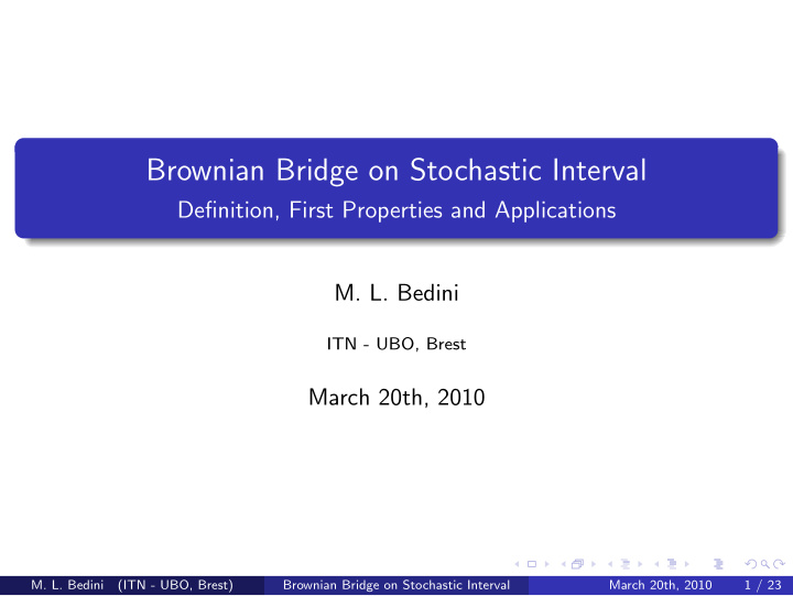 brownian bridge on stochastic interval