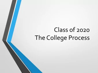 Class of 2020  The College Process  Seniors  What Holds Them Back  Nervous - I dont know what