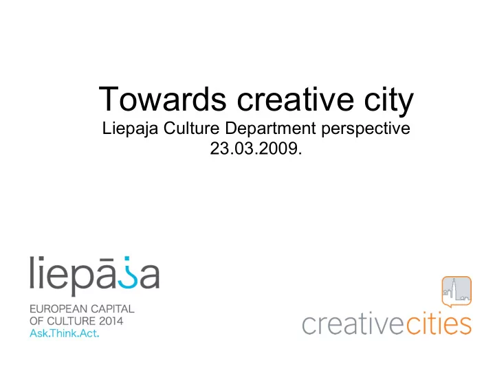 towards creative city