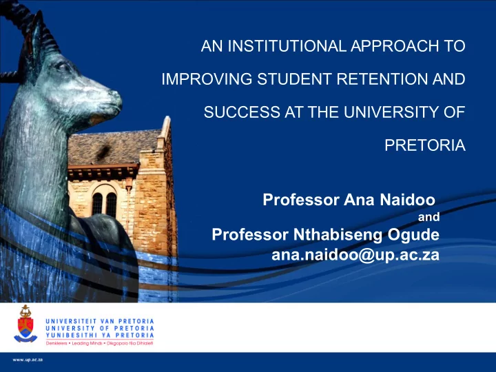 professor ana naidoo