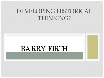 T  HINK AG AIN!  BARRY FIRT  H  THE PIEDPIPER  DIE VLIEG IN DIE SALF  An a mb itio us Curric